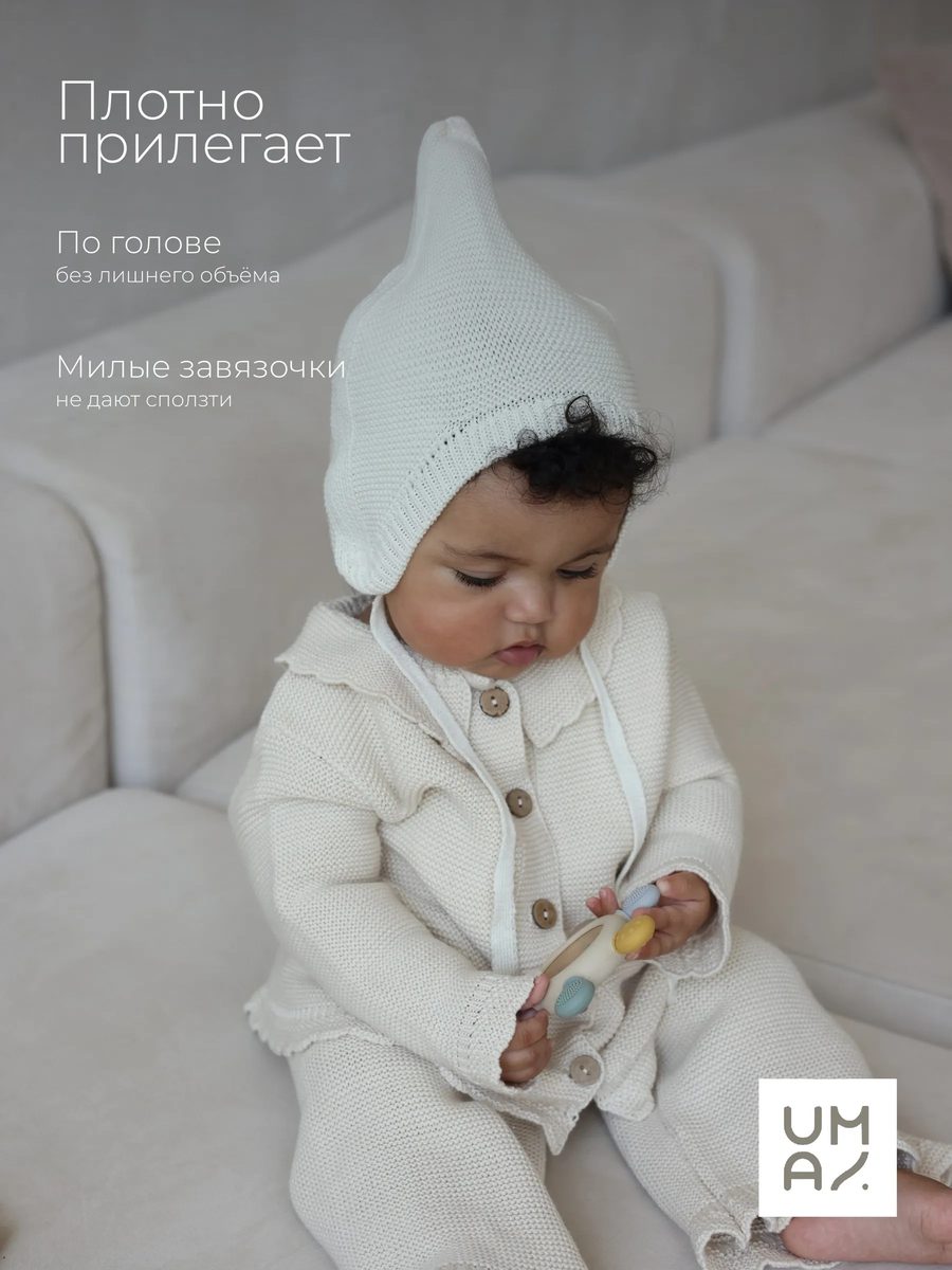 Шапка чепчик на завязках