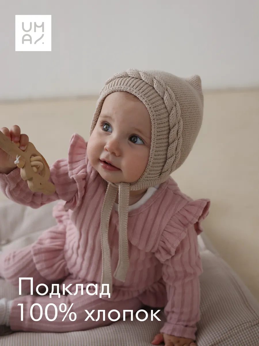 Шапка чепчик на завязках