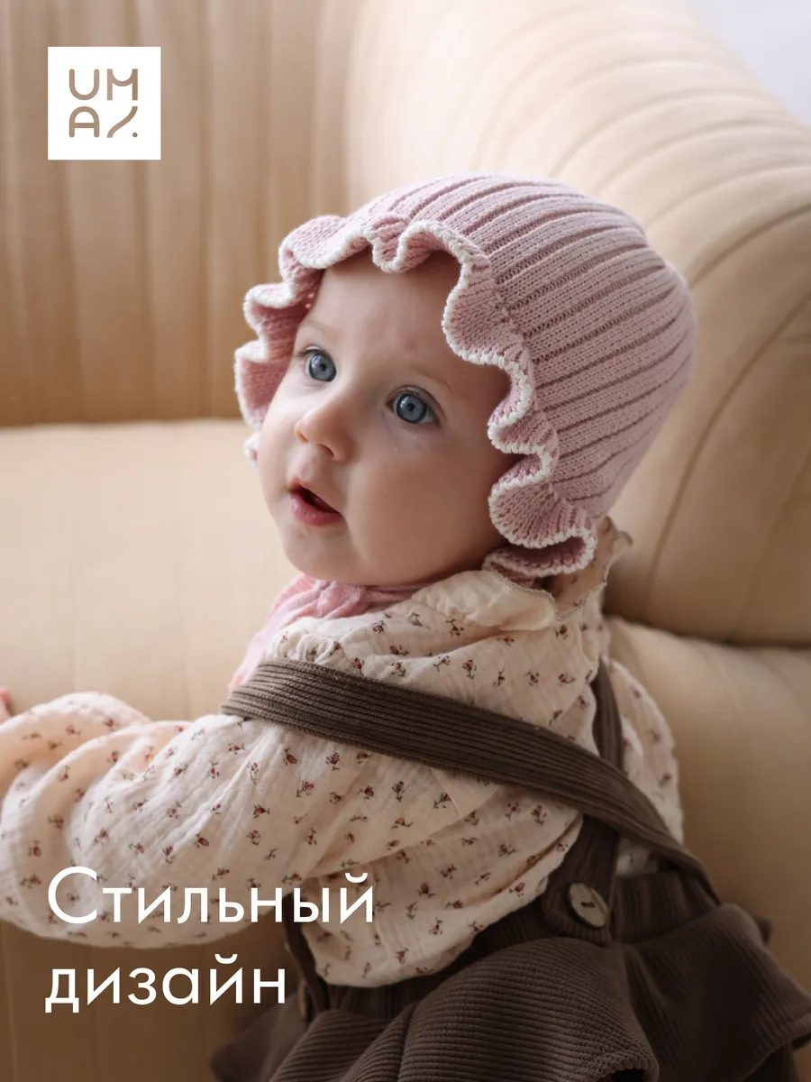 Шапка чепчик на завязках