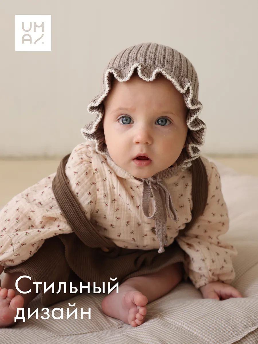 Шапка чепчик на завязках
