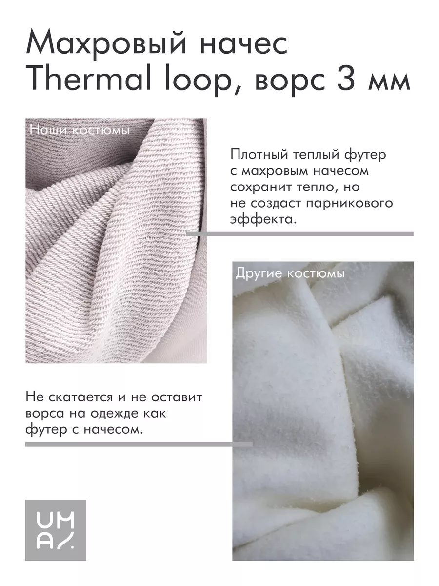Костюм спортивный из футера с махровым начесом Thermal loop